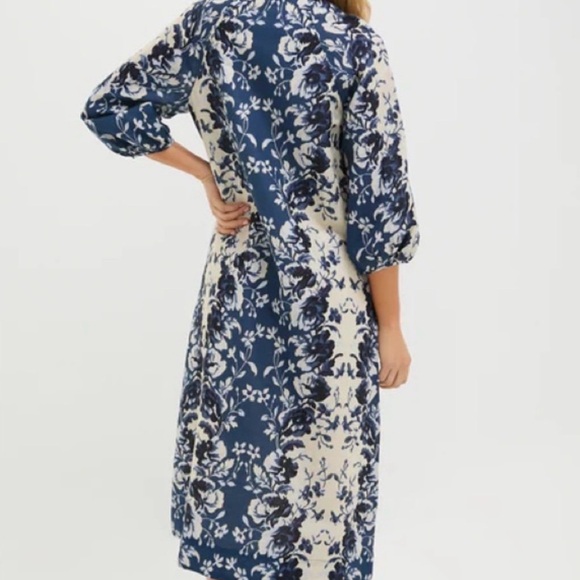 Tuckernuck Indigo Reflection Cotton Linen Maryse dress XS NWOT - Picture 3 of 6